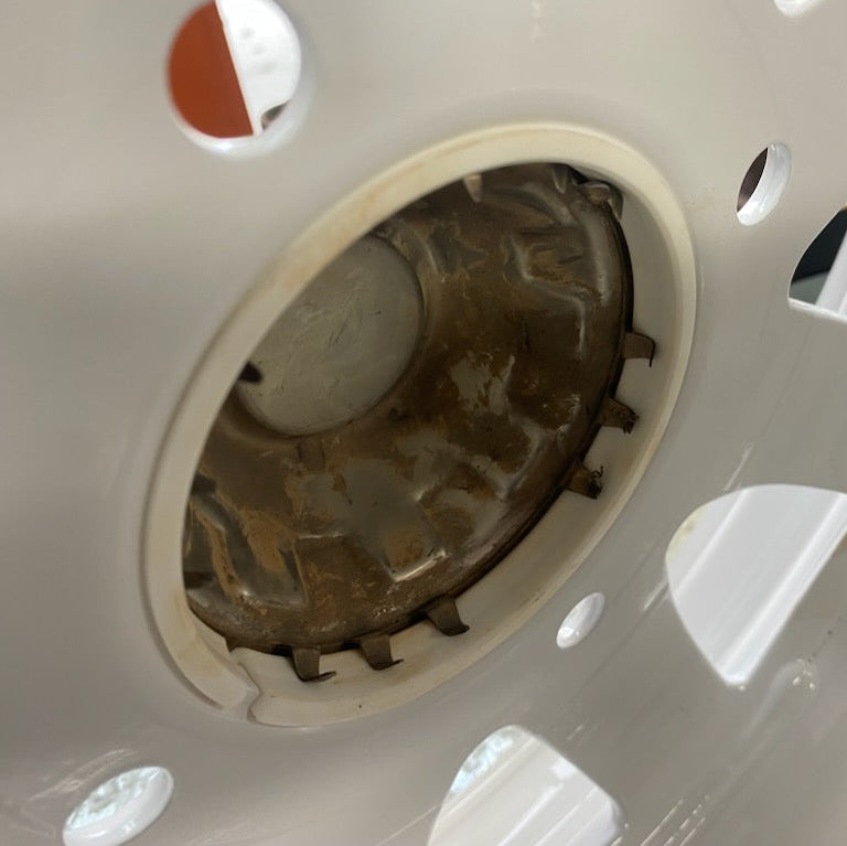 Subaru Brumby L series center cap retaining ring.